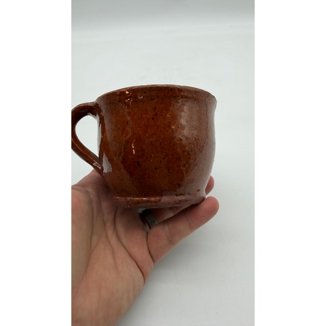 A Very Nice Antique Folk Art Pennsylvania Redware Mug, Circa 1850s' For Sale - Image 14 of 18
