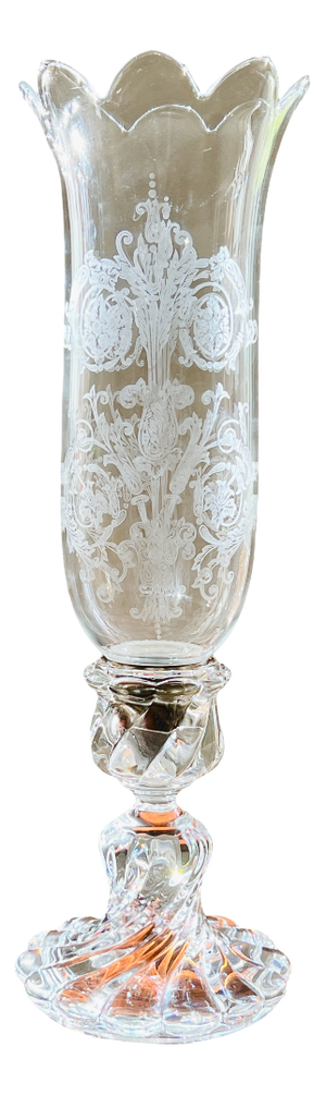 Louis XV Rococo Revivalt Crystal Hurricane Lamp from Baccarat, 1900s