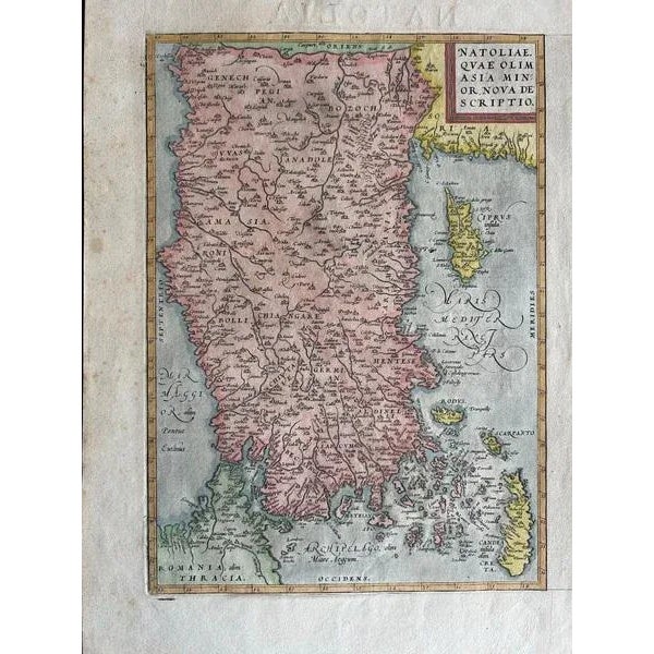 Antique Map of Natolia by Ortelius, 1600 For Sale - Image 9 of 11