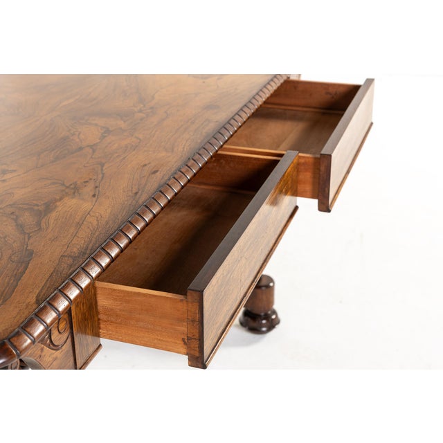 Brown Antique English Regency Rosewood Library Table, 1800s For Sale - Image 8 of 10