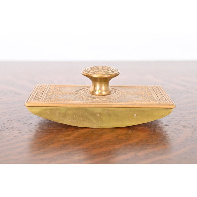 A gorgeous antique gilt bronze Neoclassical or Adam style rocker blotter By Tiffany Studios (signed on the side) New York,...