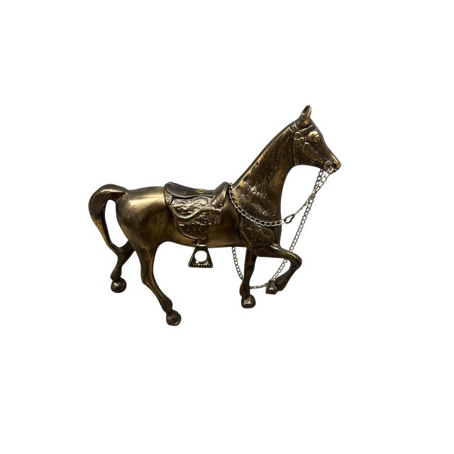 Vintage Brass Horse Figurine For Sale - Image 3 of 9
