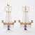 Pair of Swedish Crystal Prism Candelabra With Cobalt Blue Glass & Crescent Moon Finials For Sale - Image 4 of 4