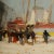 Blue 19th Century "Harbor During Date" Maritime Oil Painting Signed A. Michel, Framed For Sale - Image 8 of 10
