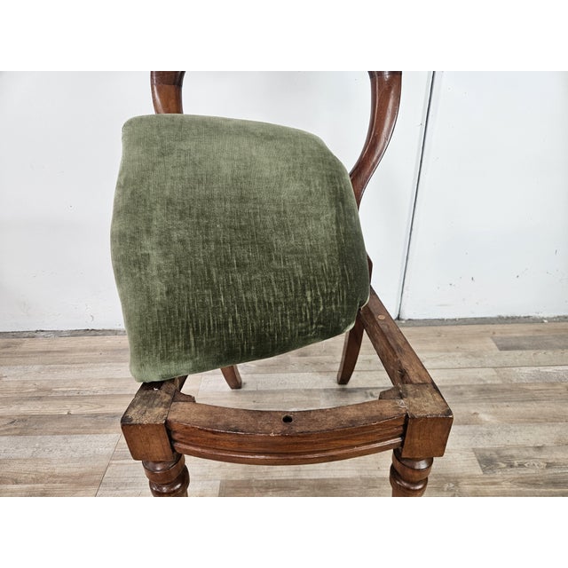 Late 19th Century Wood Chairs with Fabric Seats, Set of 4 For Sale - Image 11 of 18
