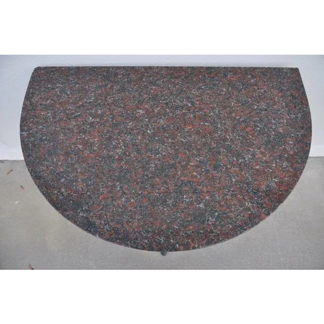 Molla Black Painted Aluminum and Red Granite Console Table For Sale In New York - Image 6 of 7