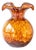 VIETRI Hibiscus Glass Brown Tortoiseshell Small Fluted Vase For Sale