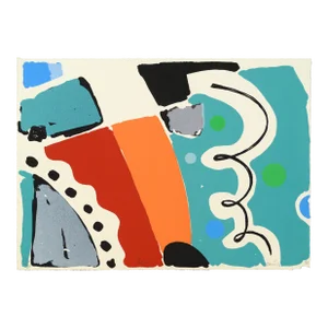 1980s "Aero" Abstract Geometric Screen Print Numbered 7/30 by Harvey Daniels