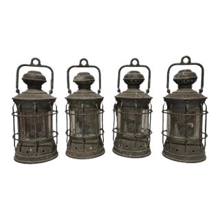 Antique Industrial Style Maritime Ship Masthead Lanterns - Set of 4 For Sale