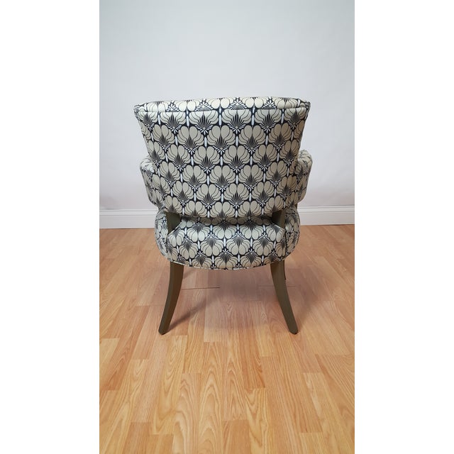 Vintage Gray Floral Accent Chair Chairish