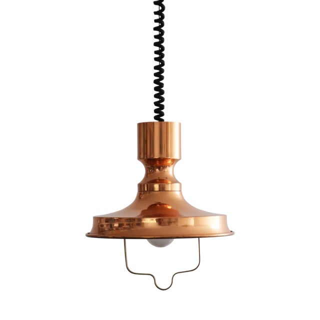 Danish Copper Pendant Light by Vitrika, 1960s For Sale