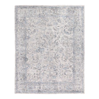 Exquisite Rugs Biron Handmade Wool & Viscose Beige & Blue - 9'x12' For Sale