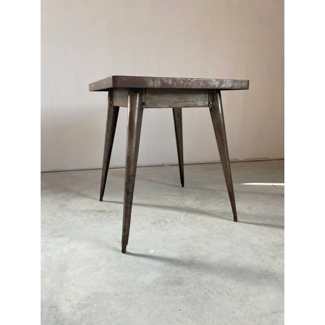 Brown Industrial Steel Dining Table + 3 Ziggurat Chairs For Sale - Image 8 of 18