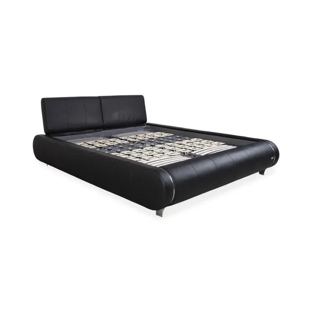 Joop! Swing Leather Bed Black Double Bed For Sale - Image 4 of 17
