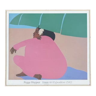 Vintage Pegge Hopper "Banana Leaf II" Texas Art Exhibition 1983 Framed Print For Sale