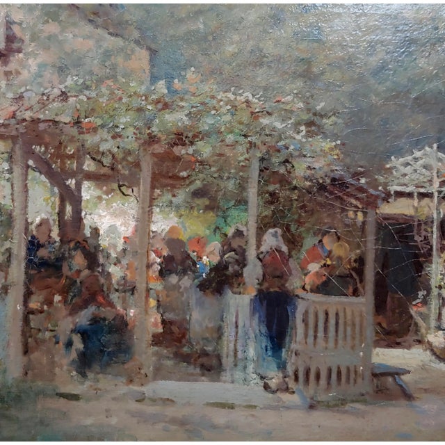 Ransome Gillet Holdredge -Market Scene at the Old Village-19th Century Oil Painting For Sale In Los Angeles - Image 6 of 13