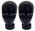 Bring a bold, graphic punch to your library or shelving with this striking pair of vintage 1970s glossy black glass...