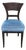 Baker Furniture Biedermeier Directoire Style Mahogany & Blue Velvet Side Chair For Sale