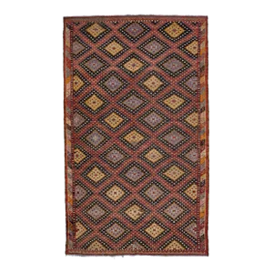 Multicolor Vintage Sumakh Handmade Geometric Wool Rug