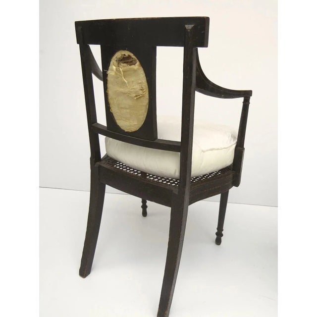 Wood Hepplewhite Painted Arm Chairs c 1790 CH.1086 - a Pair For Sale - Image 7 of 10