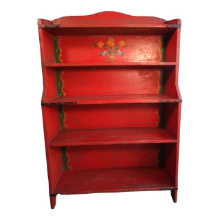 1930s Monterey Red Classic Bookcase For Sale