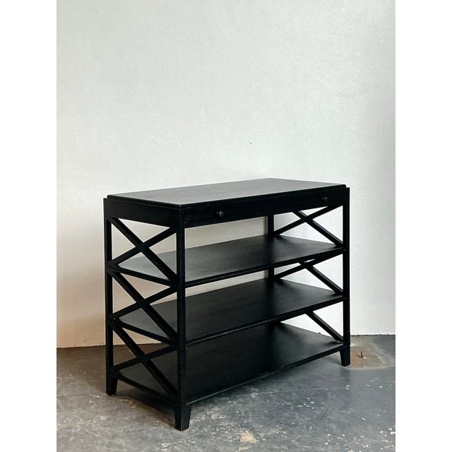 Mid-Century Modern Vintage X Frame Console Table For Sale - Image 3 of 12