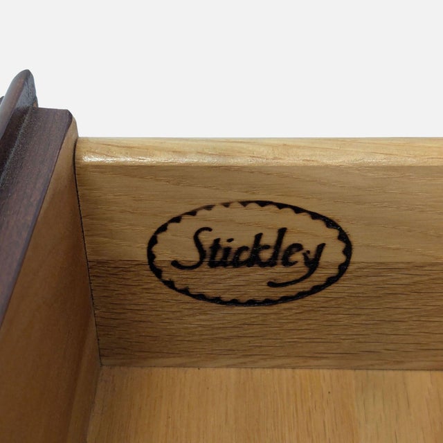 Wood Stickley Chippendale Style Four Drawer Nightstand With Pull-Out Tray For Sale - Image 7 of 9