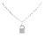 .925 Sterling Silver 1/4 Cttw Diamond Lock 16" Pendant Necklace with Paperclip Chain (H-I Color, SI2 For Sale