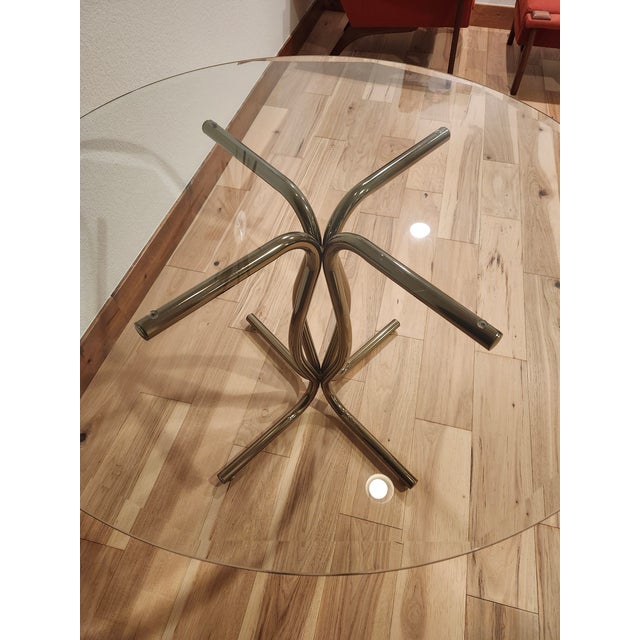 Metal 1970's Italian Crome Tube Table With Glass Top For Sale - Image 7 of 7