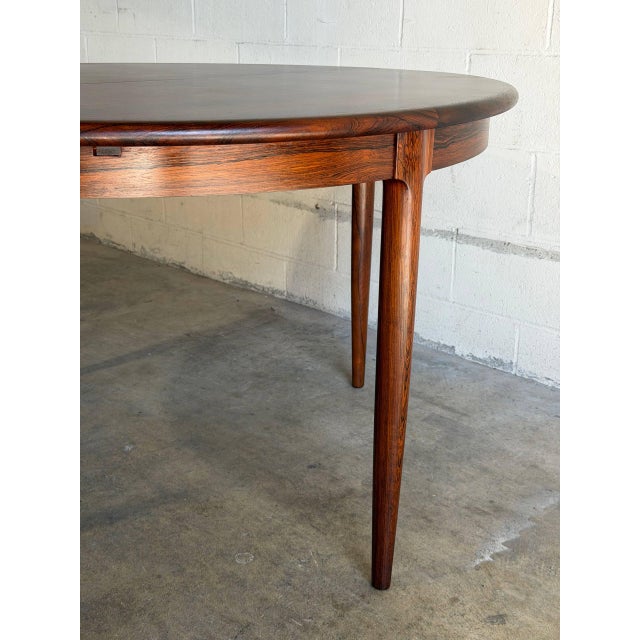 In Style of J.l. Møller Rosewood Dining Table Oval Extendable Wooden Furniture Mid-Century Modern Denmark 1960s For Sale - Image 9 of 13