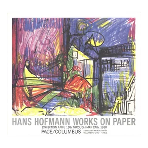 1980 Hans Hofmann 'Landscape-Works on Paper' Expressionism Multicolor,Blue,White,Yellow,Red USA Offset Lithograph