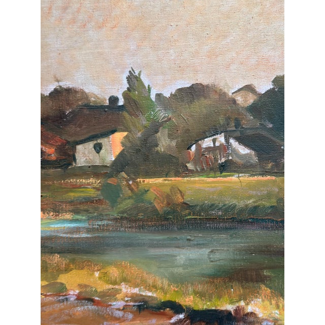 Swedish Artist, Village, 1950s, Oil on Canvas, Framed For Sale - Image 10 of 18