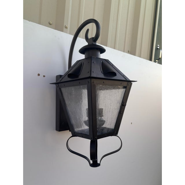 Wall Mount Bronze Carriage Lantern Light Fixture- Hardwired For Sale - Image 4 of 12