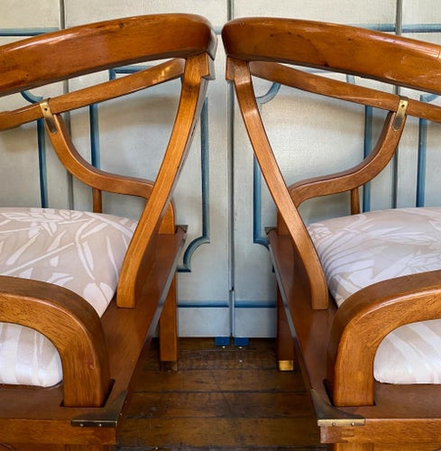 James Mont Hollywood Regency Style Chinoiserie Lounge Chairs, 1970's