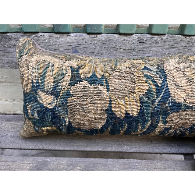 A Pair of 18th Century Pillow With Tapestry and Flower Design For Sale In Los Angeles - Image 6 of 7