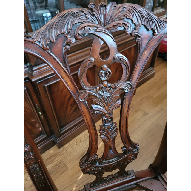 Brown Set of 10 Maitland Smith Mahogany Dining Room Chairs For Sale - Image 8 of 12