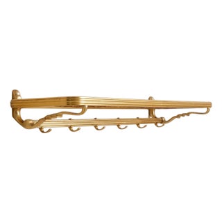 Austrian Brass + Rope Wall-Mounted Coat Rack, 1960s For Sale