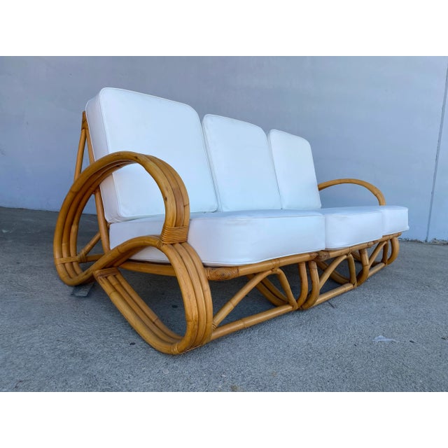 "S Arm" 3-Strand Rattan Sofa and Lounge Chair Set - 2 Pieces For Sale - Image 4 of 13