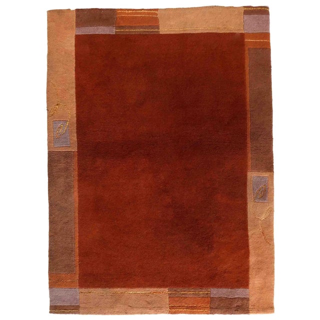 1970s Handmade Vintage Tibetan Khaden Rug 4' X 5.3' For Sale - Image 11 of 11