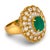 Vintage Emerald Diamond 18k Yellow Gold Cluster Ring, Size 6 For Sale - Image 4 of 6