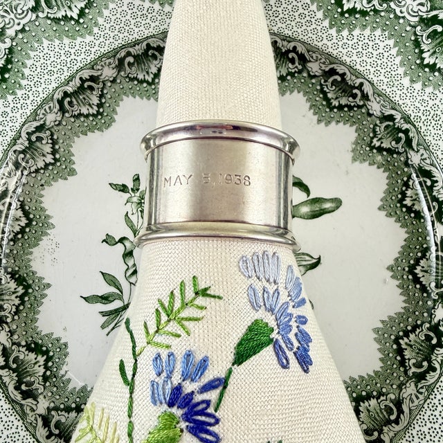 Estate Sterling Silver Napkin Rings, Mixed Set of Four For Sale - Image 10 of 12