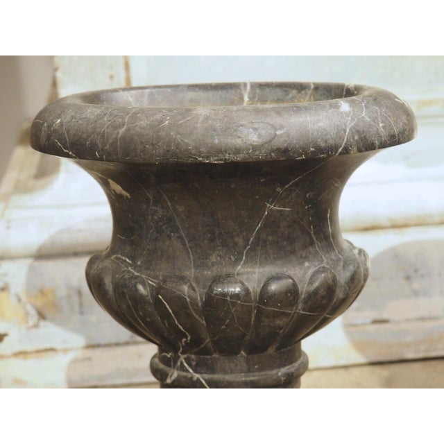 Pair of Circa 1850 French Nero Marquina Marble Table Vases For Sale - Image 16 of 18