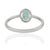 Metal Minimalist Prong Set Oval 0.56 Ct Natural Emerald Solitaire Ring Size 8 For Sale - Image 7 of 13