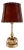 Mid-Century Italian Palm Leaf Table Lamp in Brass with Leather Lampshade, 1970s For Sale
