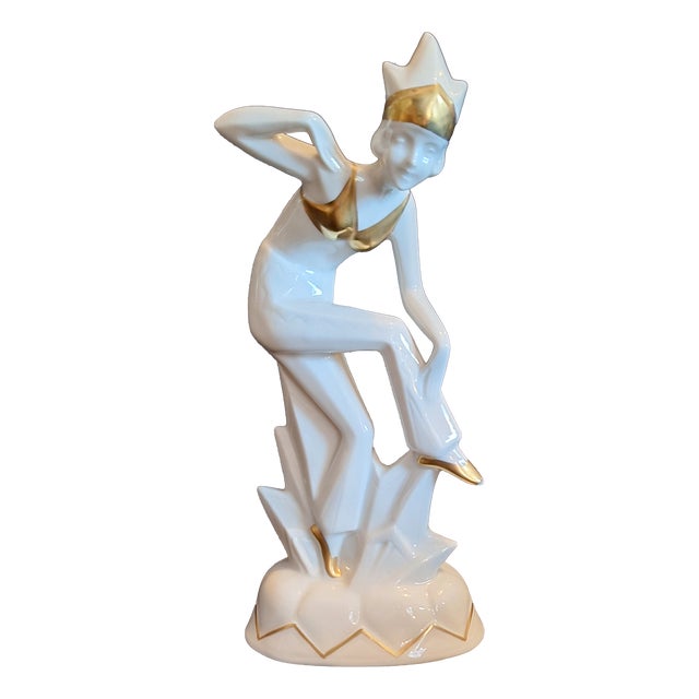 Art Deco Porcelain Figurine Dancer by Günthersfeld, 1920s For Sale