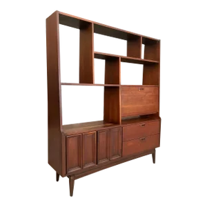 Mid Century Modern Bookshelf Room Divider and Display Wall Unit