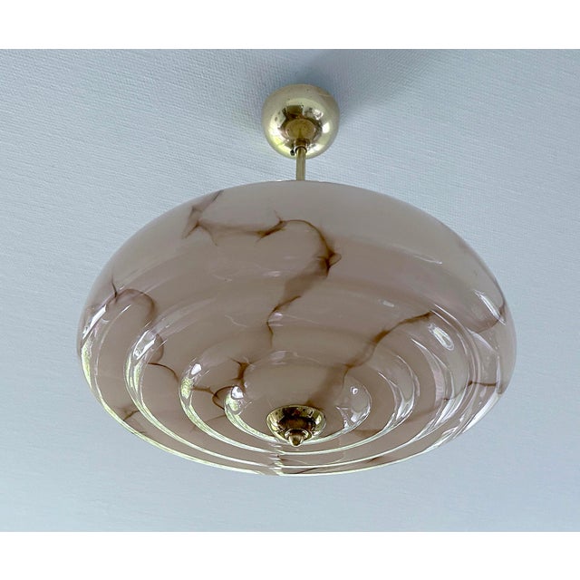 Art Deco Pendant Light in Amber Marble Glass, 1930s For Sale - Image 17 of 18