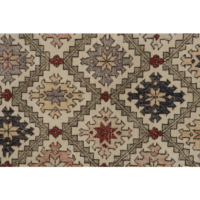 1960s Vintage Zeki Müren Art Deco Rug With Geometric Patterns For Sale In New York - Image 6 of 7