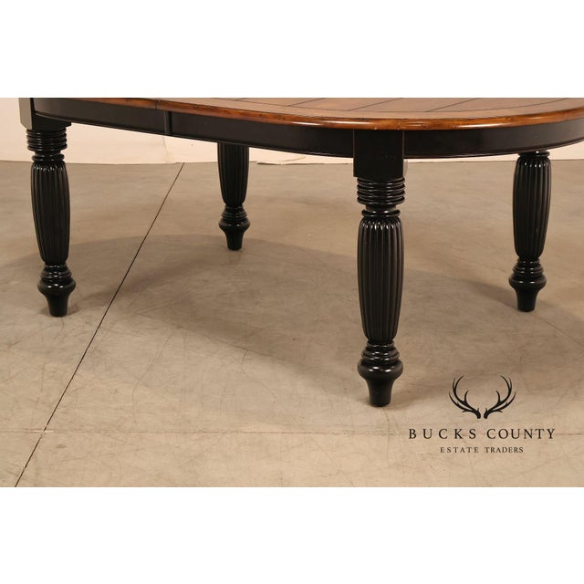 Contemporary Oskar Huber Farmhouse Style Oval Extension Dining Table With 2 Leaves For Sale - Image 3 of 16