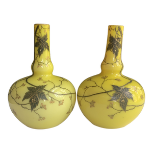 Antique European Cased Glass Vases- a Pair